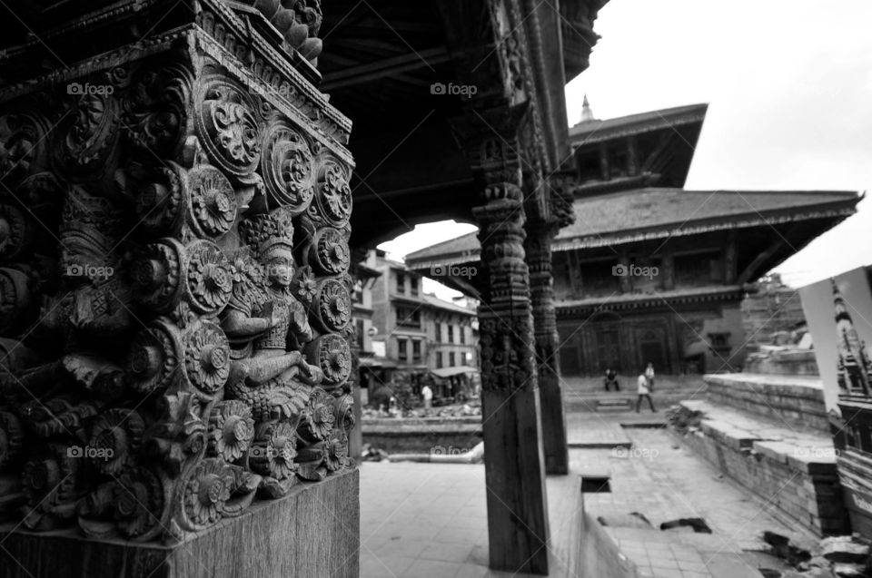 Nepal wood carving