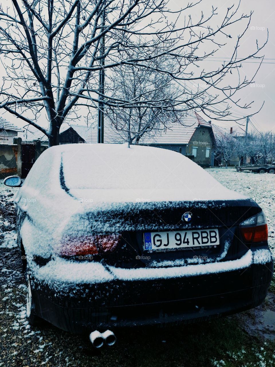 Bmw e90 with snow