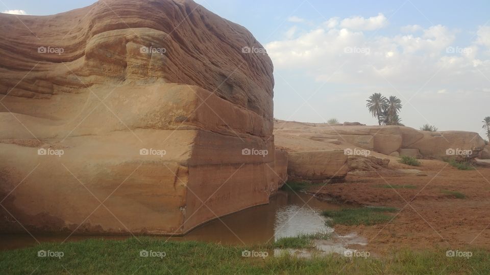 landscape stone and lake