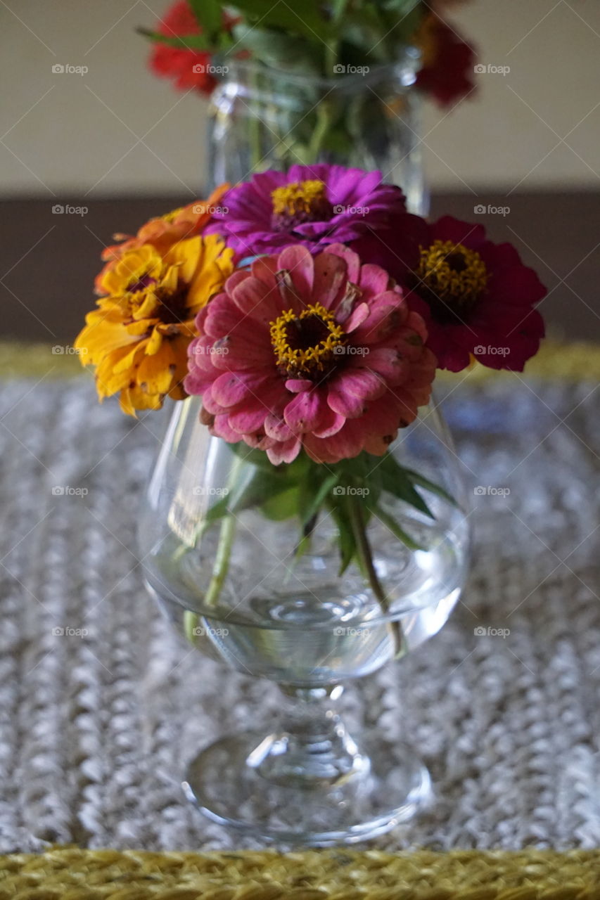 Zinnia bouquet. 