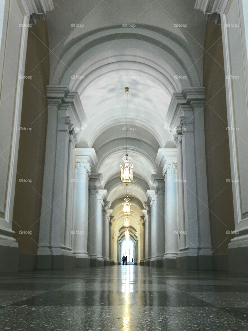Corridor with columns in Hermitage museum 