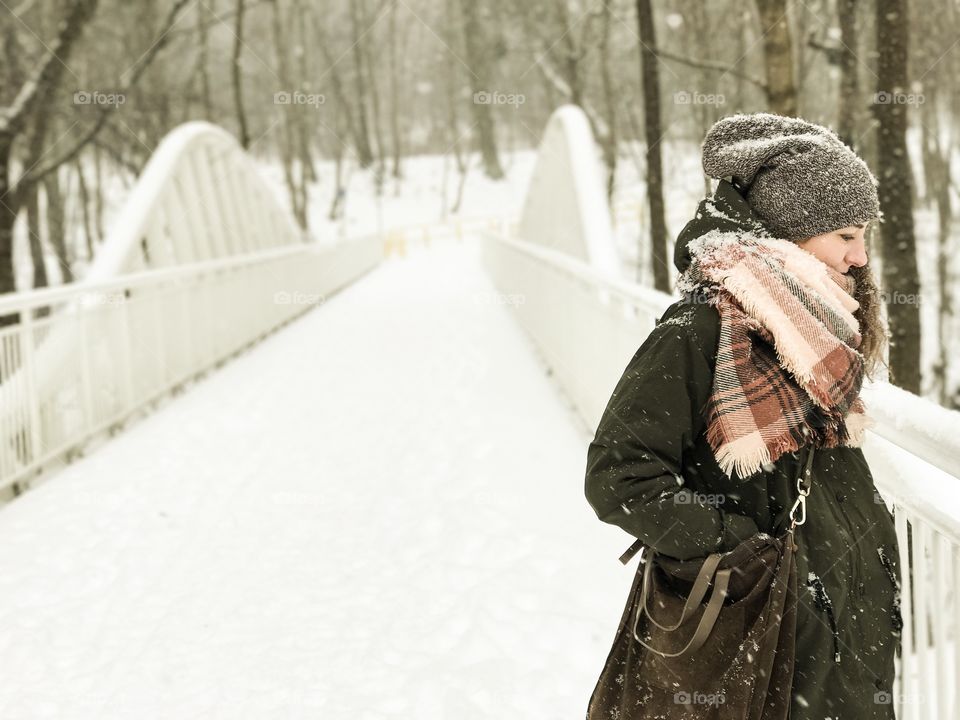 Winter, Cold, Snow, Wood, People