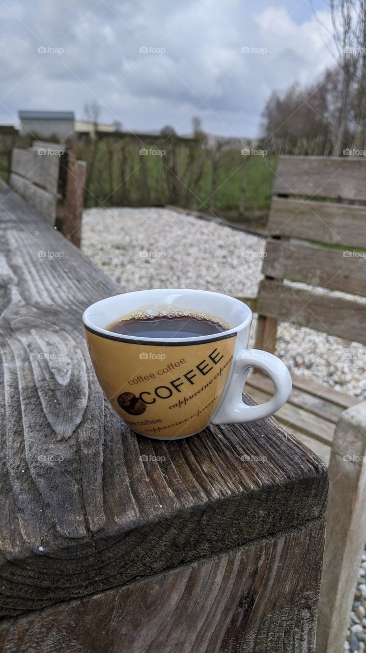 outdoor morning coffee