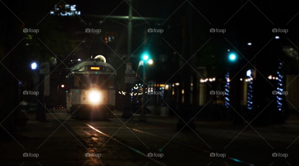 Tram at night 