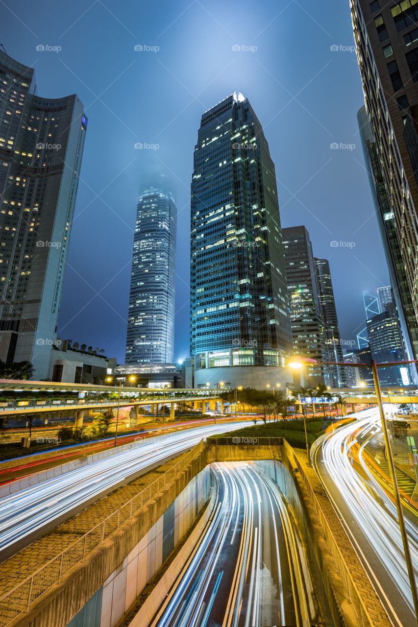 Hon Kong city at night