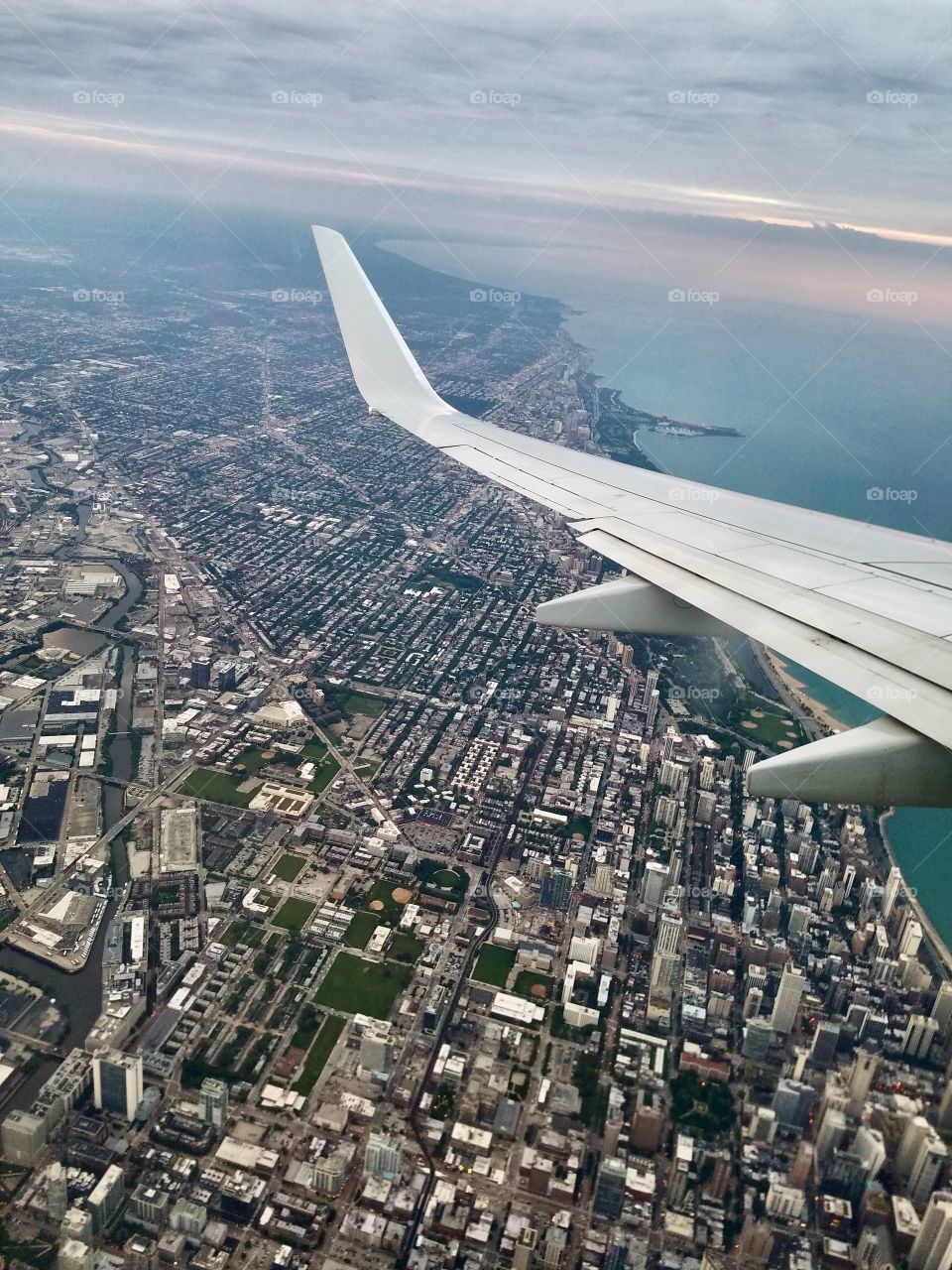 Chicago view from the airplane