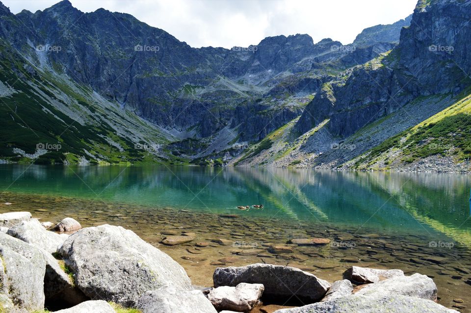 Reflection of tatra mountains in poland