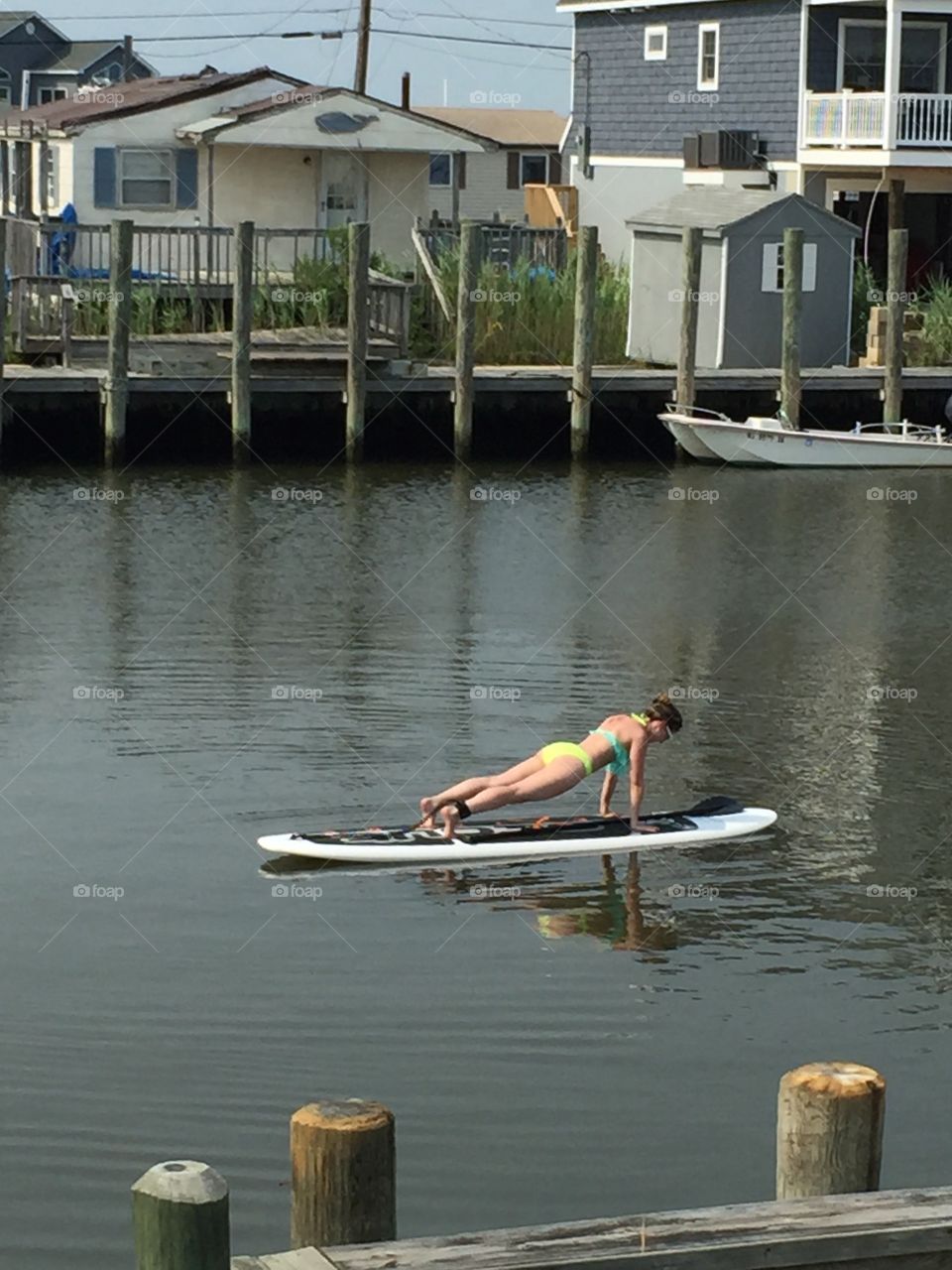 Paddle boarding on the lagoon