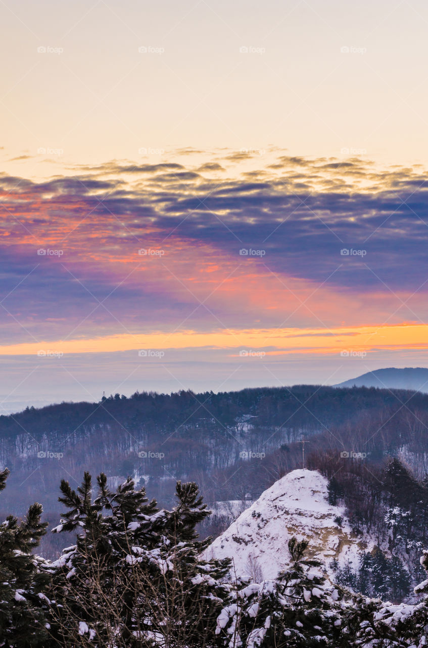 Sunset view of mountains