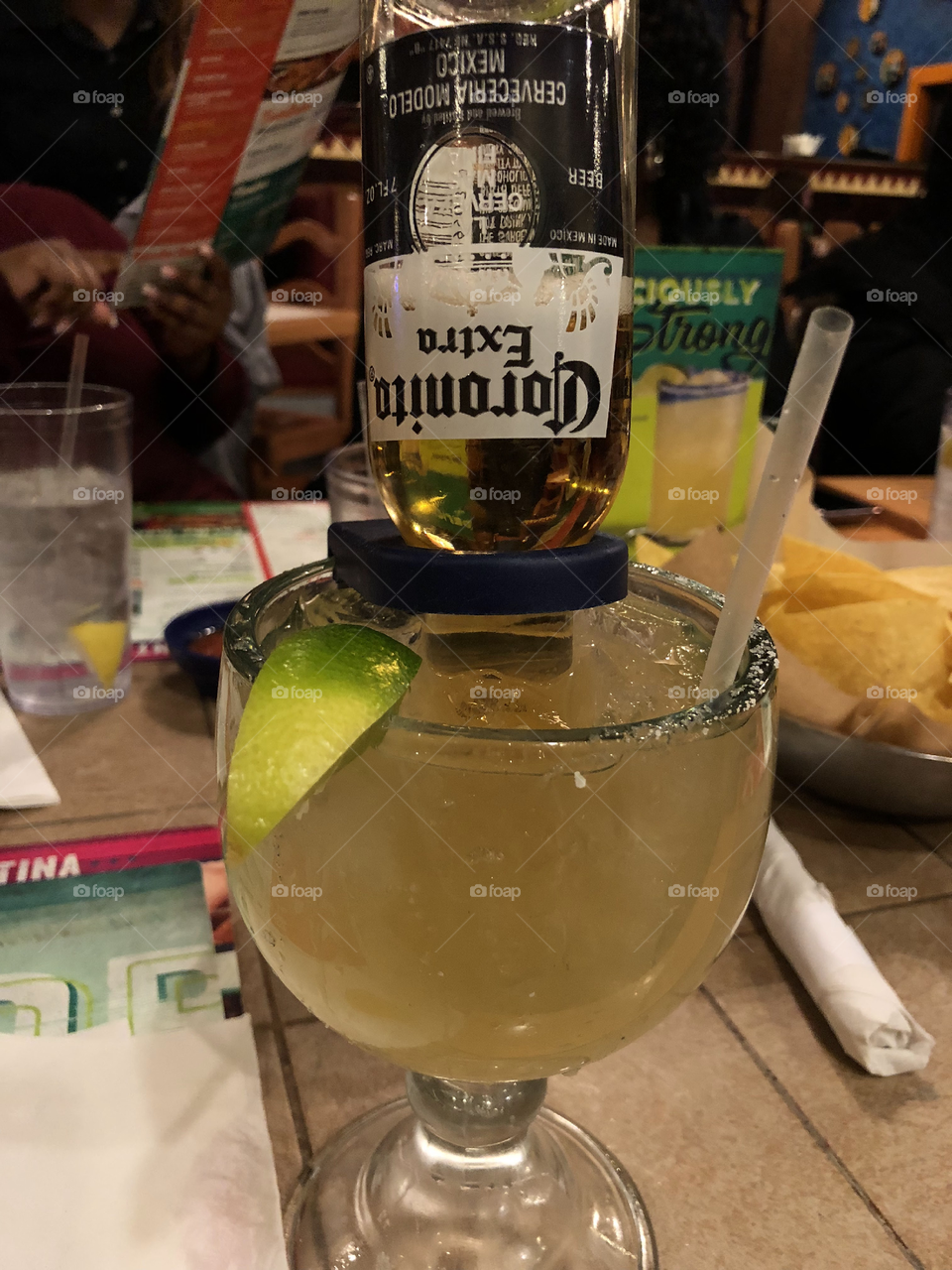 Corona (but not the virus) & margarita