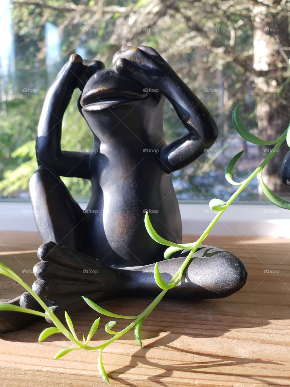 zen frog sculpture