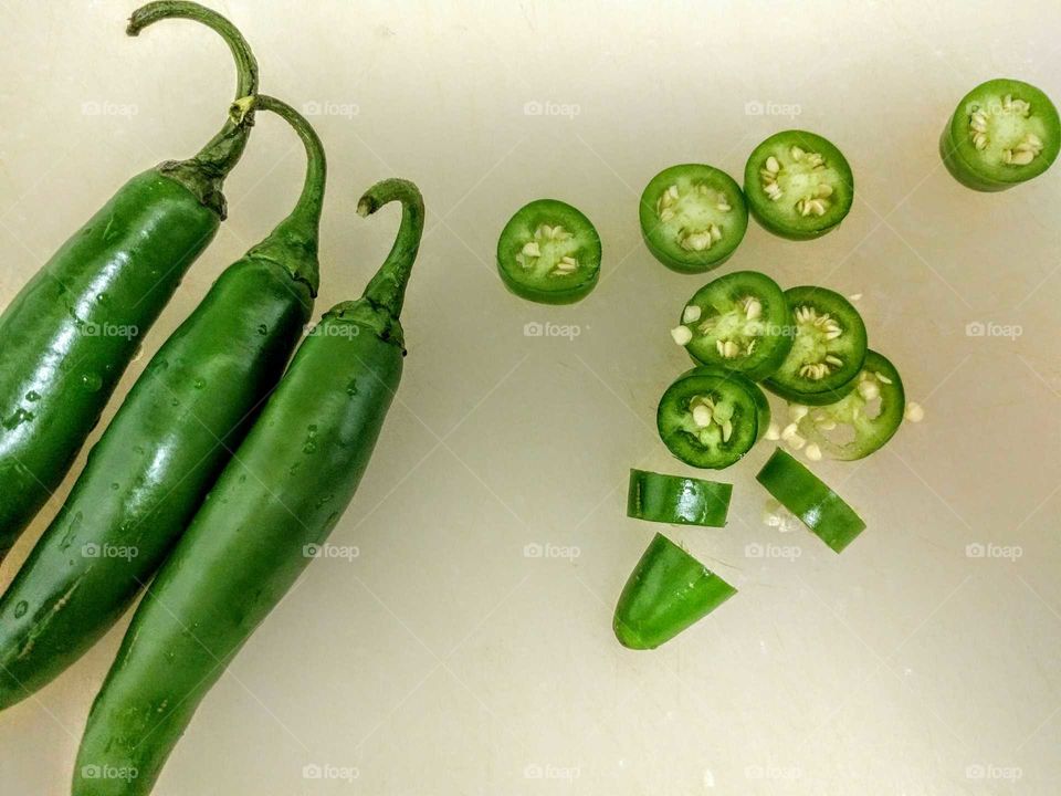 cutout green peppers
