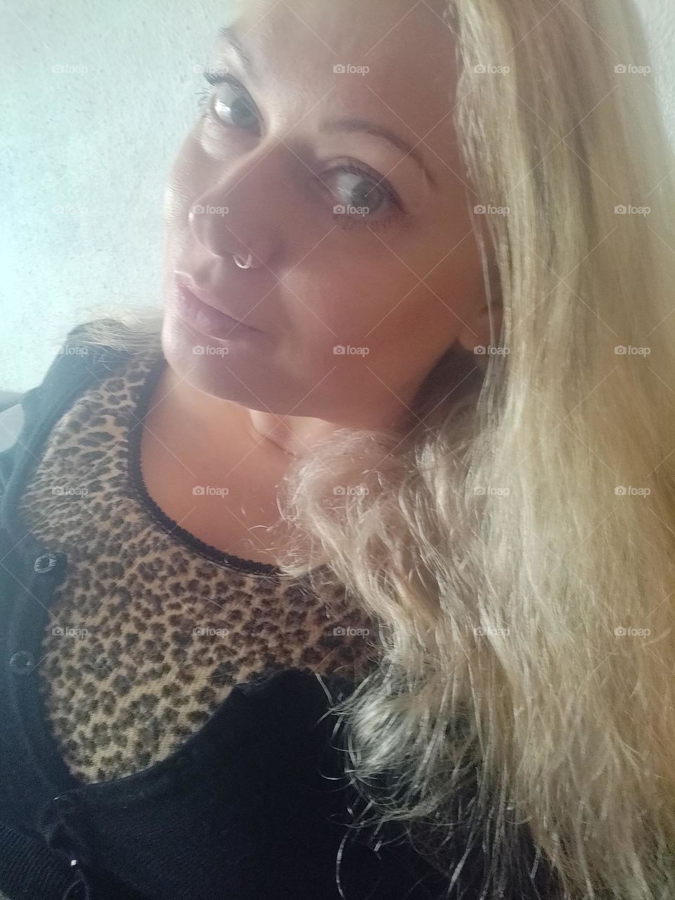 Selfie with leopard dress