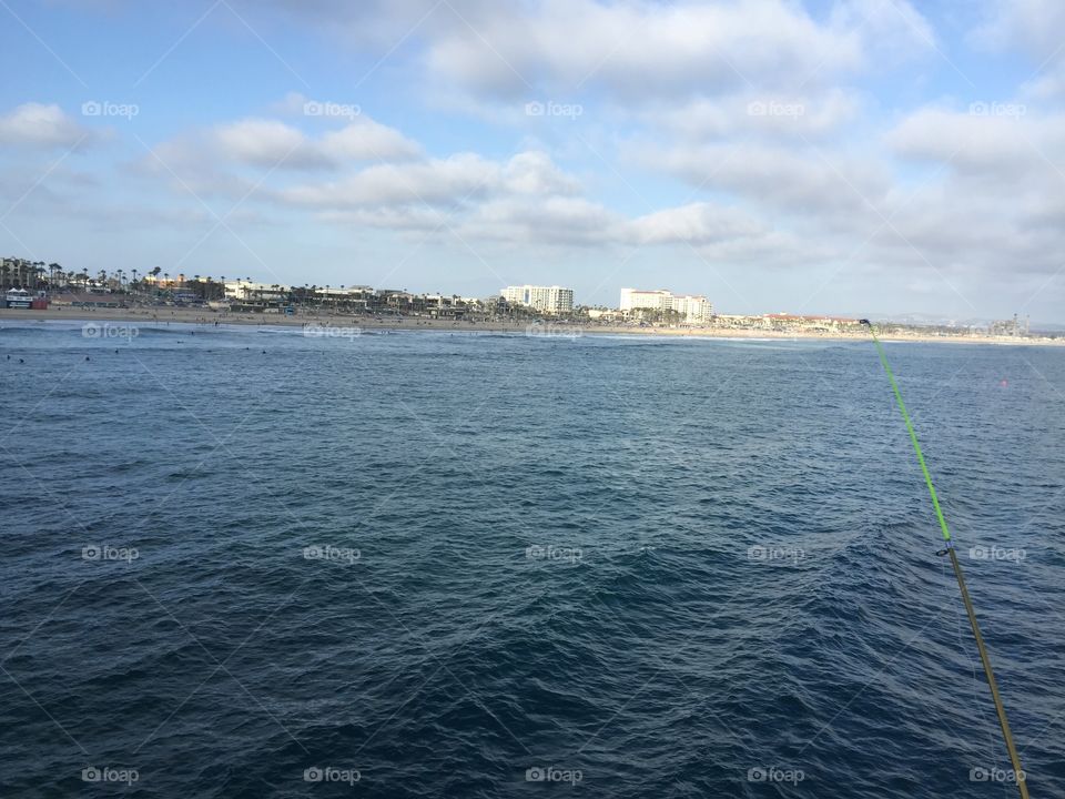 Pescando en new Port Beach California