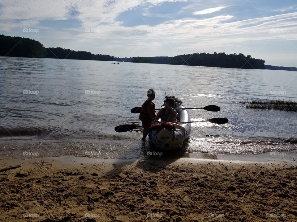 kayaking at the lake