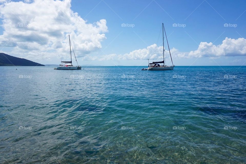 Sailboats in the Coral Sea
