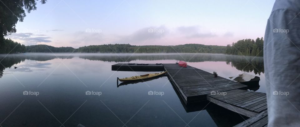 The dock, the lake and the sunrise