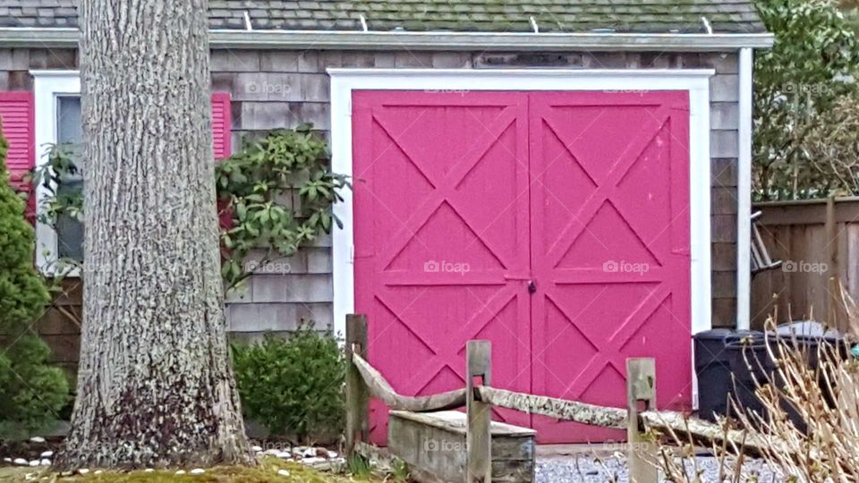 The Pink Door on the Garage