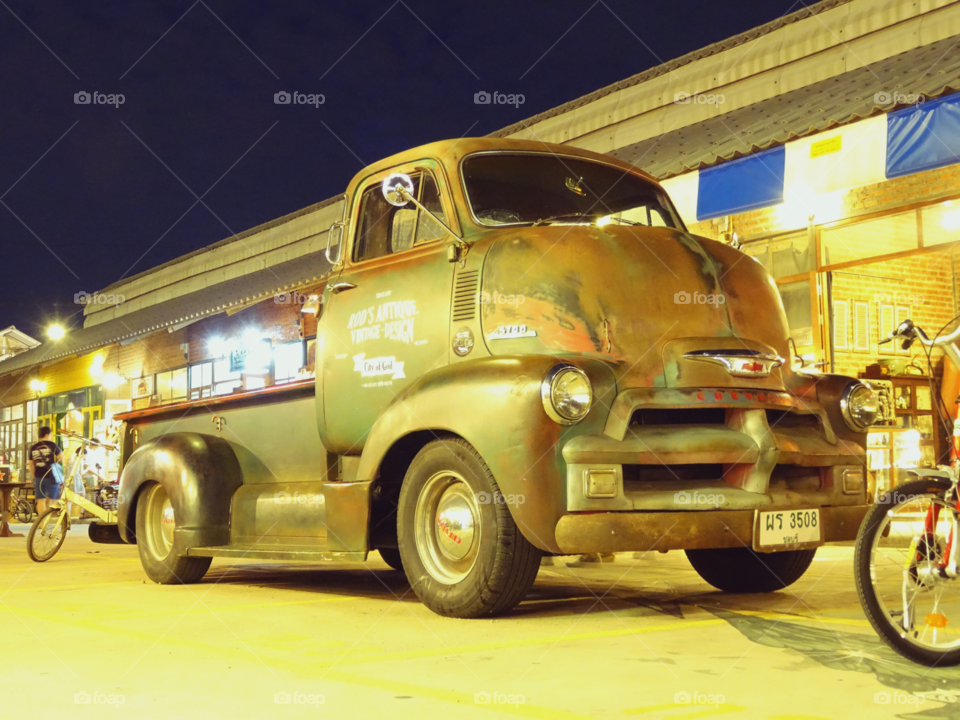 the old car. bangkok night walking street
