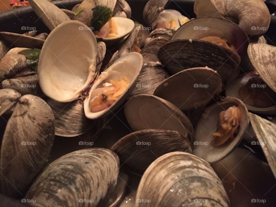 Clams opened while cooking 