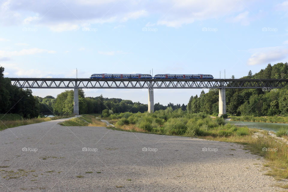 A train crossing a bridge