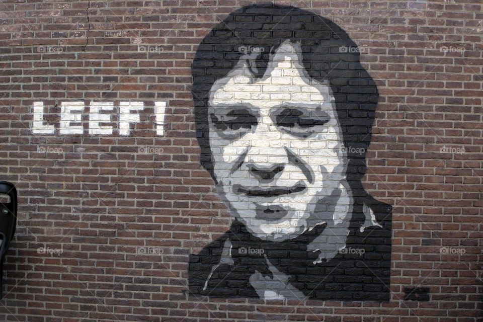 Artwork On The Wall From Ramses Shaffy At Amsterdam The Netherlands 10-4-2024