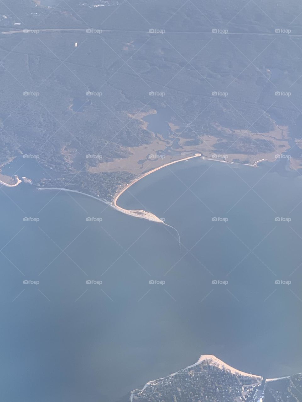 View from airplane with a shape of a snake 