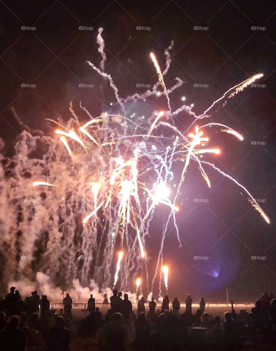 fireworks on Deauville beach