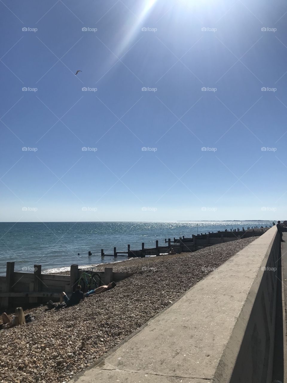 Bognor beach on a very hot day