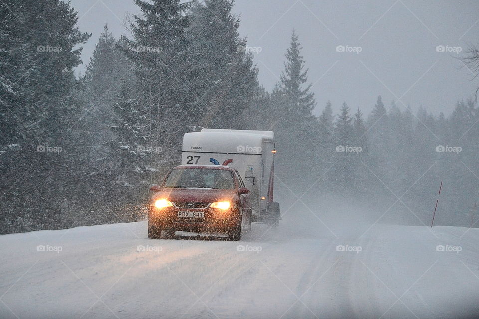 Snowy weather traffic