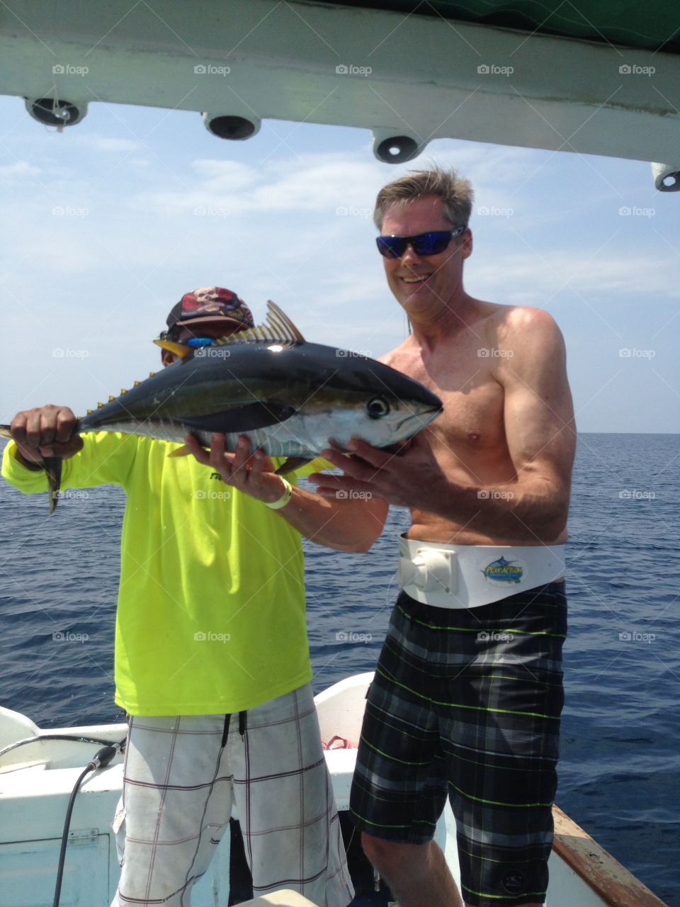 Blackfin Tuna . My dad caught it in Costa Rica, then stepped on the hook a few seconds after the pictures