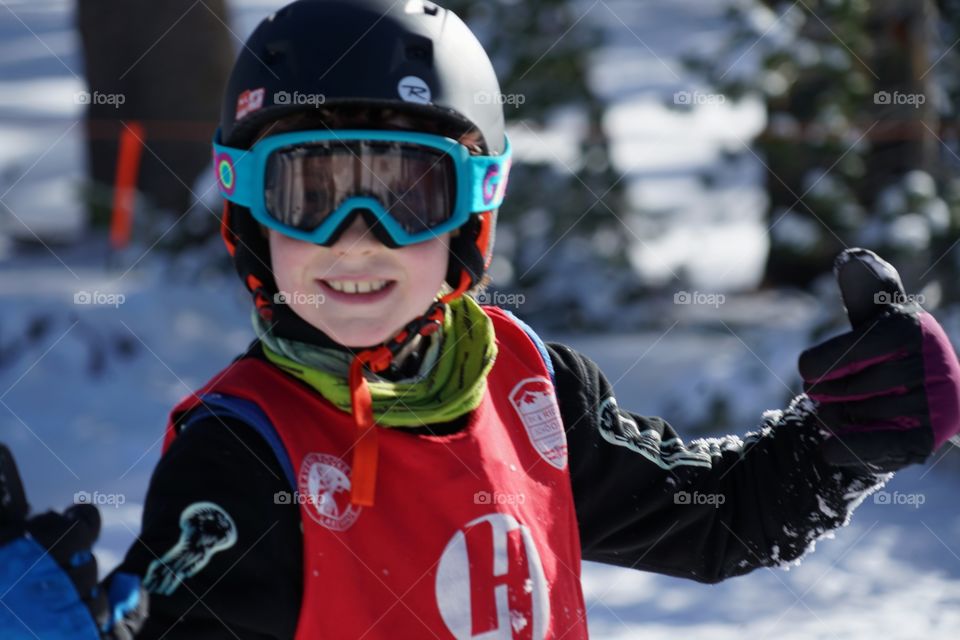 Young Boy Skiing