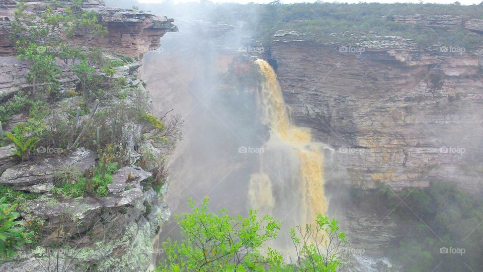 Três Marias Waterfall in Morro do Chapéu BAHIA Brazil