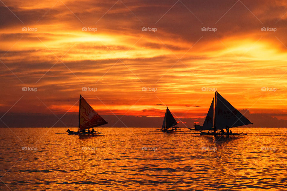Sailing boats on the sea 