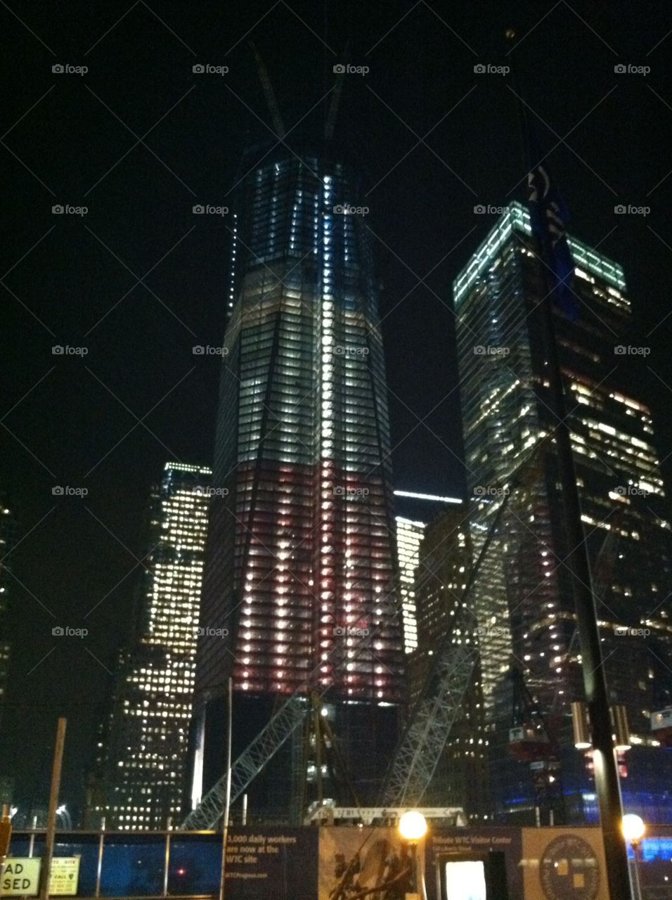 Rebuilding the World Trade Center, a night view