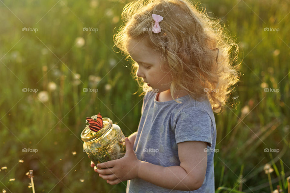 girl and butterfly