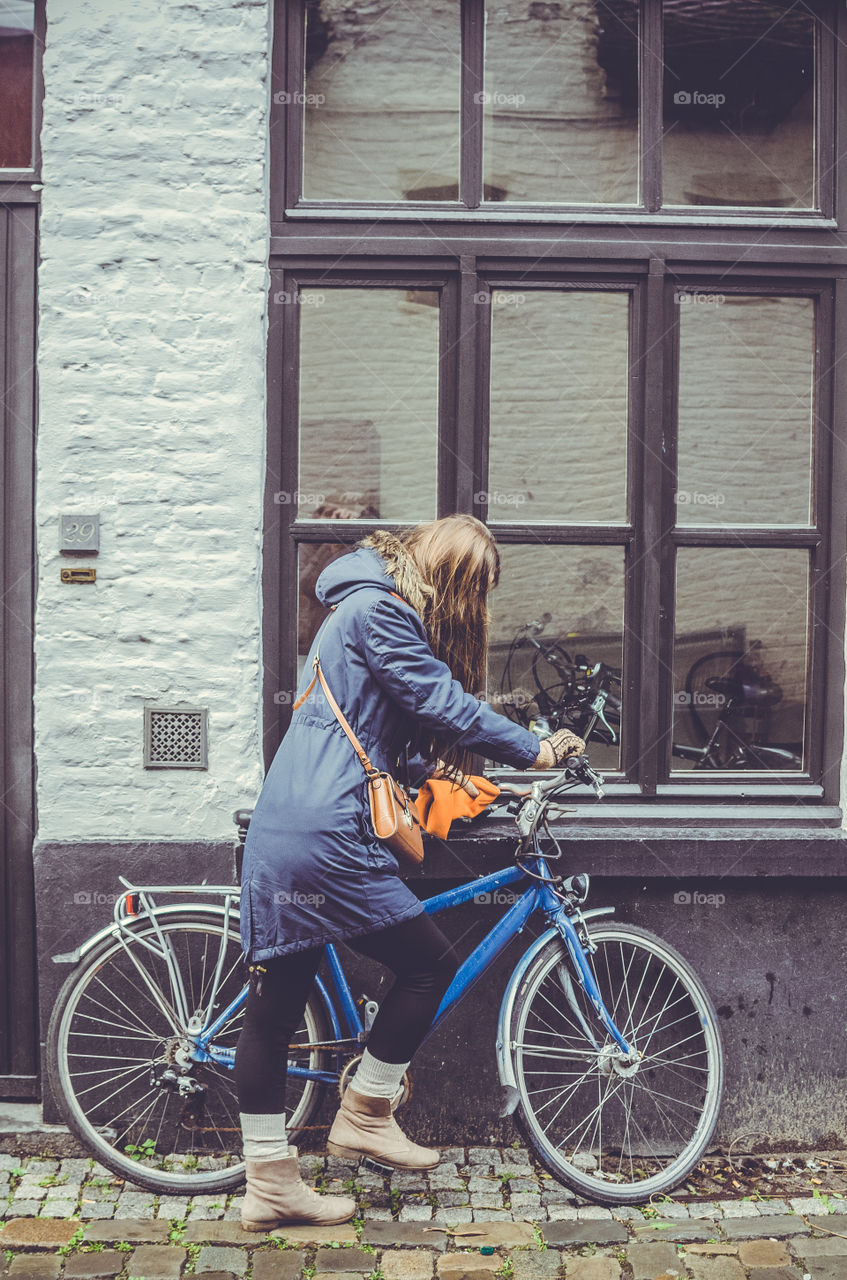 Girl with bike