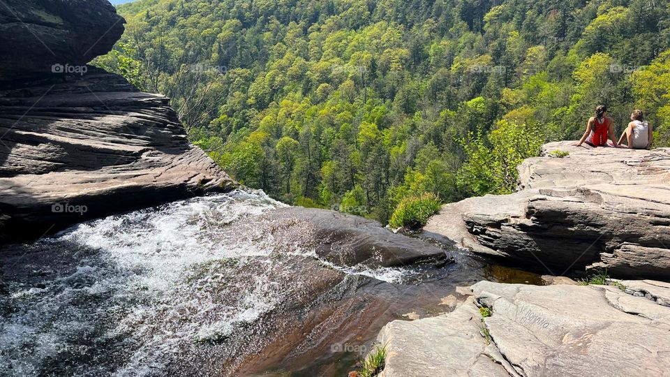 Top of Falls People Sitting on Edge 