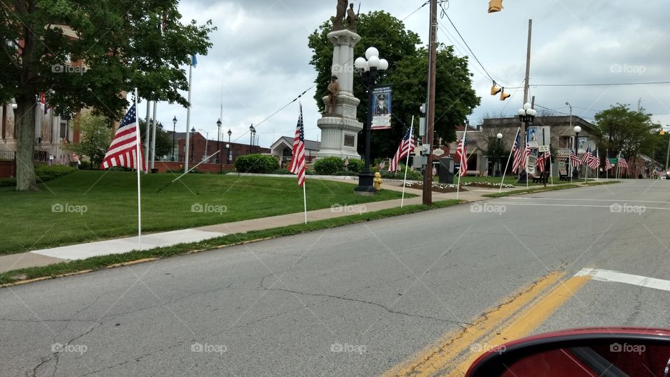 Parade route 500 flags