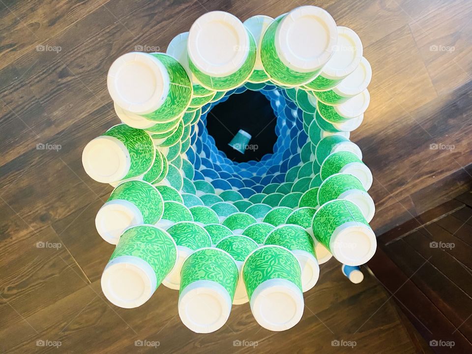 Lots of Fun with Dixie cups makes for a fun spiral photo full of color and shape!! 