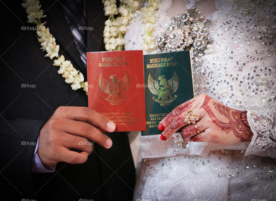 Show the marriage books after wedding