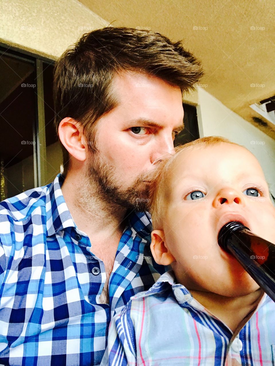 Dad and child having a great time 