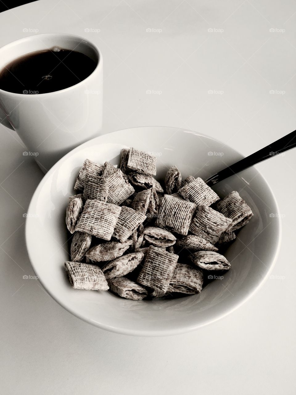 Breakfast coffee and cereal 