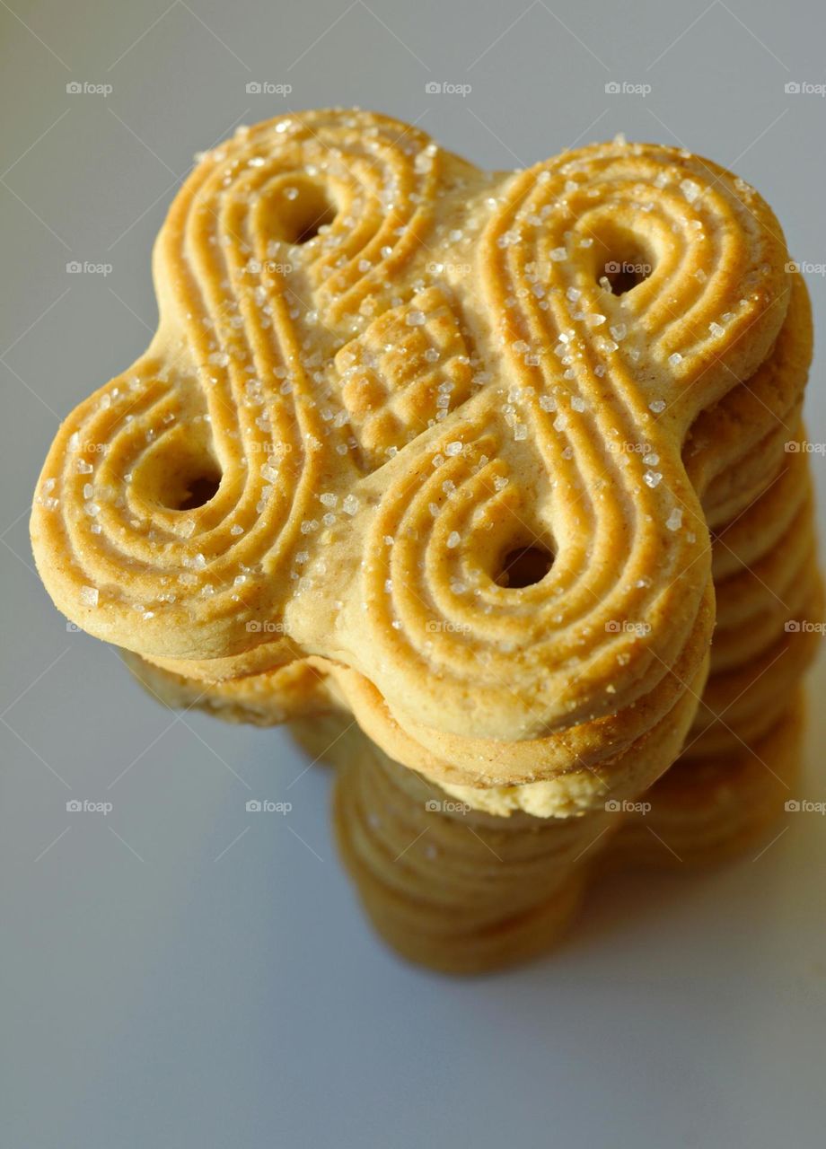 sweet cookies tasty food close up on a white background