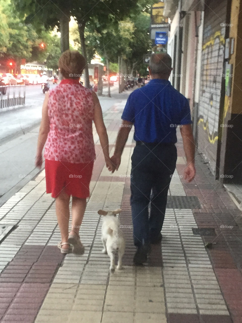Cute couple in the streets of Sevilla, Spain 