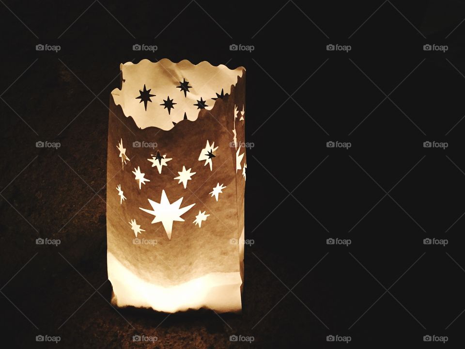 Candle in paper bag - Christmas decoration