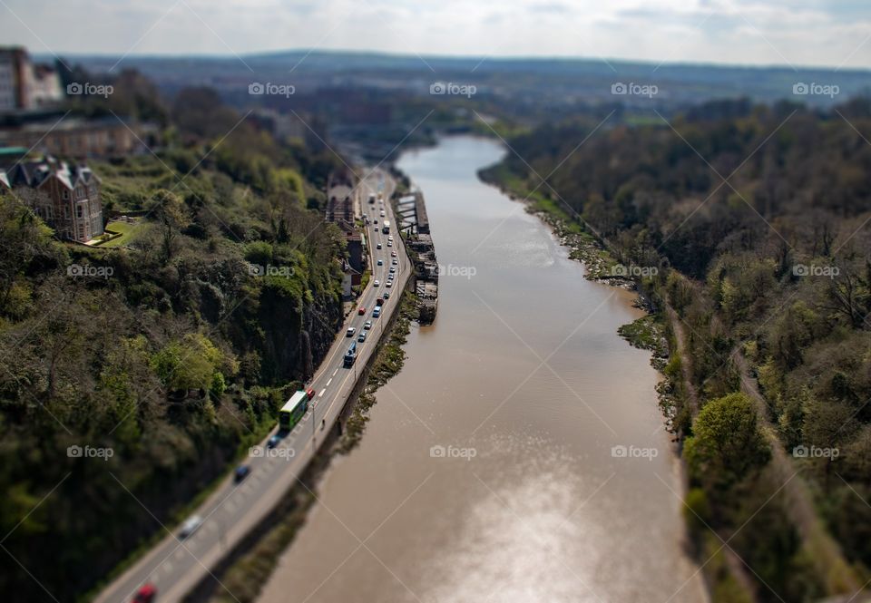 looking down from Clifton suspension bridge.