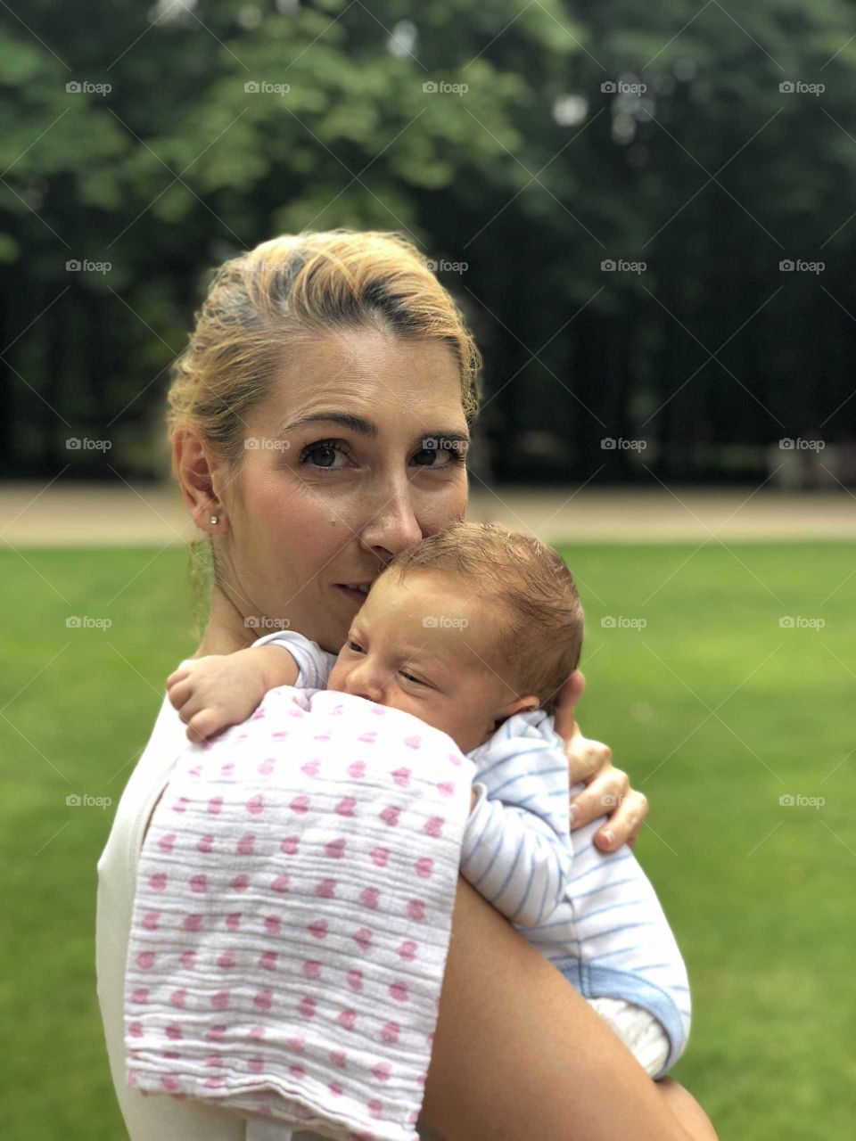 Mother with newborn baby