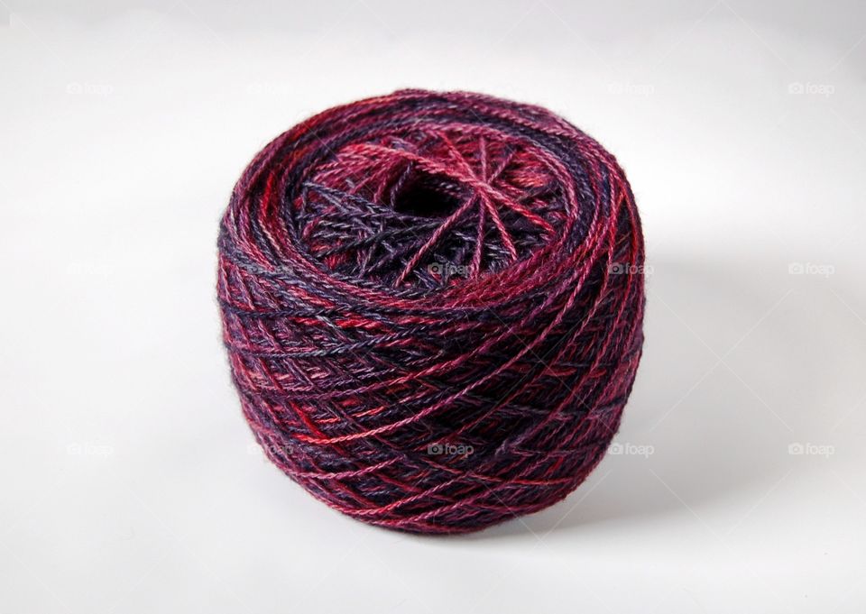 Hand Spun Alpaca Yarn. Wine colored yarn