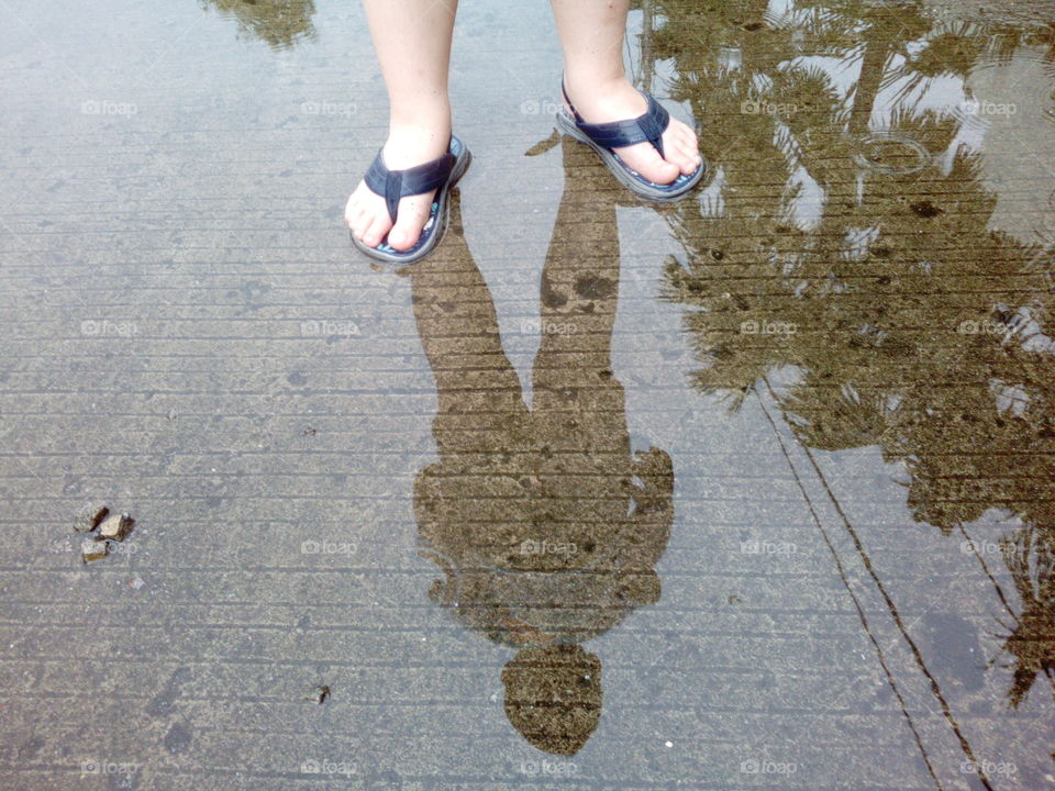 Child in a puddle